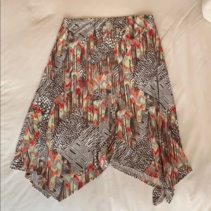 multicolored, asymmetrical, chico’s skirt